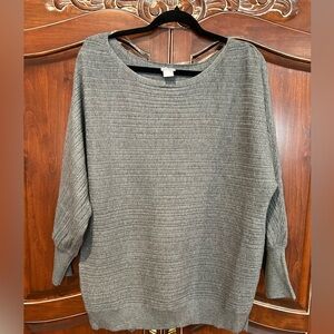 Chico's Charcoal Gray Dolman Sleeve Boatneck Sweater